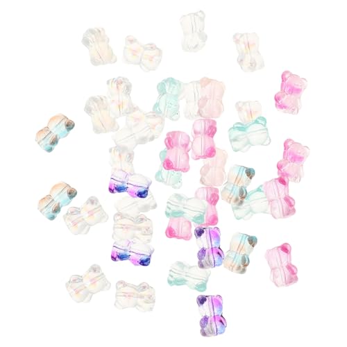 Housoutil 100 Stück Dreidimensionales Bärenschnurloch-zubehör Aus Glas Reiz Schmuck Herstellung Anhänger Charme Diy Bärenreihe Klein Bären Charm-anhänger Hersteller Vorrichtung Für Perlen von Housoutil