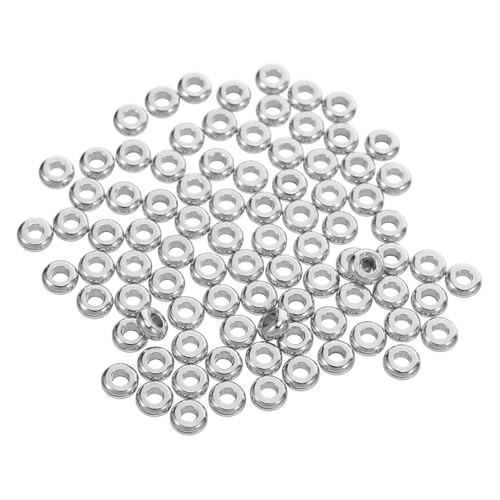 Housoutil 100 Stück Edelstahl Rondelle Spacer Beads Flache Runde Schmuckperlen für DIY Halsketten Armbänder Ohrringe Langlebige Hautfreundliche Schmuckzubehör Housoutil 100 Stück Edelstahl Rondelle Spacer Beads Flache Runde Schmuckperlen für DIY Halsketten Armbänder Ohrringe Langlebige Hautfreundliche Schmuckzubehör von Housoutil