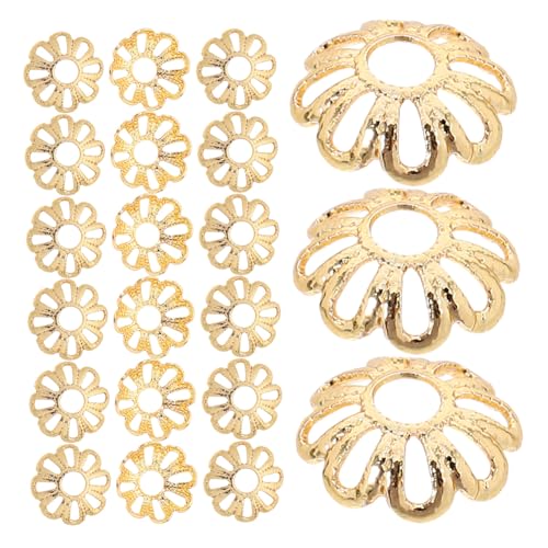 Housoutil 100 Stück Endkappen Für Schmuck Perlenkappen Schmuckzubehör Schmuckkomponenten Perlenkappe Aus Messing Edelstahlperlen Blumenperlenkappen Aus Kunstharz Golden Kupfer von Housoutil