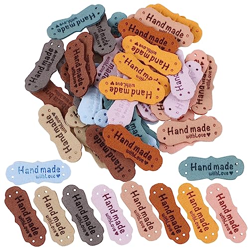 Housoutil 100 Stück Etikett Flecken Schild Hut-tags Verzierungen Für Kleidung Aufkleber Beschriftungen Handgemachte Tags Flicken Für Kleidung Annähen Kleidungsschmuck Geprägt Schlüssel Pu von Housoutil