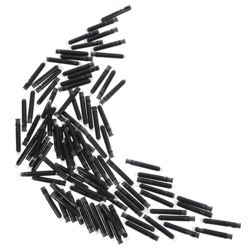 Housoutil 100 Stück Füllfederhaltertinte Nachfüllungen Füller Matrosen-Füllfederhalter schreibutensilien Ersatztinte Tintenpatronen für Stifte Schreibstift-Tintennachfüllung Plastik Black von Housoutil