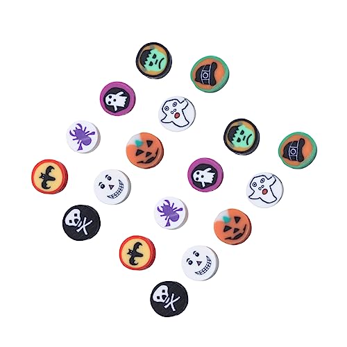 Housoutil 100 Stück Halloween Polymer Clay Perlen Lose Bastelperlen für Diy Armbänder Halsketten Schmuckherstellung Zubehör Mix von Housoutil