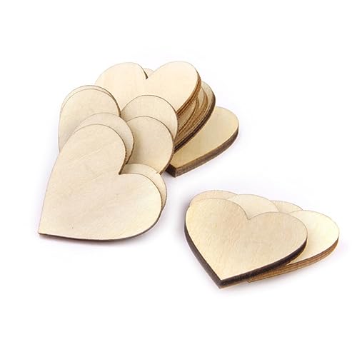 Housoutil 100 Stück Herz Holzscheiben für Diy Bastelarbeiten Leere Holzplättchen Holzfarbe zum Dekorieren Verzieren für Hochzeiten Housoutil 100 Stück Herz Holzscheiben für Diy Bastelarbeiten Leere Holzplättchen Holzfarbe zum Dekorieren Verzieren für Hochzeiten von Housoutil