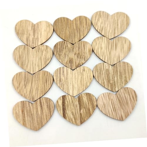 Housoutil 100 Stück Herzförmige Holzscheiben Vintage Holzornamente für Bastelprojekte Deko und Hochzeitsdekoration Hellbraun von Housoutil