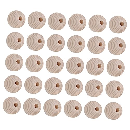 Housoutil 100 Stück Holzperlen Natürliche Unvollendete Bastelperlen für Diy Schmuck zum Auffädeln und Basteln von Armbändern Ketten und Dekorationen von Housoutil