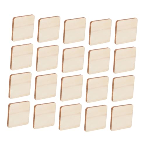 Housoutil 100 Stück Holzquadrate Unbehandelt für DIY Projekte Kleine Holzplatten für Basteln Unlackierte Holzblanks für Bastelideen von Housoutil