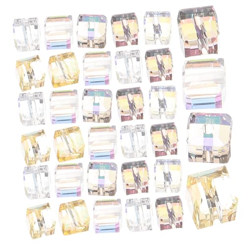 Housoutil 100 Stück Kleine Lose Perlen Glänzende Gefüllte Abstandsperlen Kristallperlen Zur Schmuckherstellung Flache Quadratische Armbänder Zahlen Winzige Schmuckperlen Zur von Housoutil