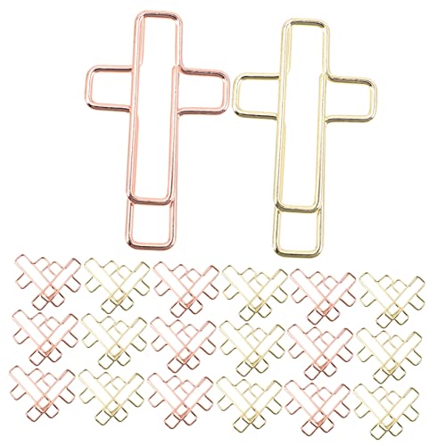Housoutil 100 Stück Kreuzclip sortiert Büroklammern zum Kreuzmodellieren Clips Kreuz-Büroklammer-Masse papierklemmen Rosegoldene Büroklammern Kreuz Büroklammern dekorative Büroklammern Eisen von Housoutil