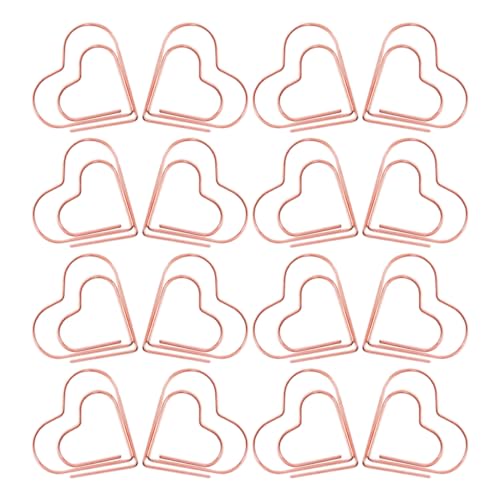 Housoutil 100 Stück Liebe Büroklammer Büroklammern Herz Scrapbook-clips Liebe Herzförmige Büroklammern Kleine Papierklammern Süße Büroklammern Briefpapier Zeichen Herzclips Rose Gold Metall von Housoutil