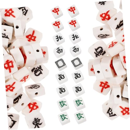 Housoutil 100 Stück Mahjong Spacer Perlen aus Polymer Clay für DIY Schmuckherstellung Langlebige Bunte Perlen für Armbänder Halsketten Bastelprojekte Vielseitige Schmuckzubehör von Housoutil