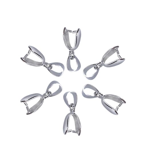 Housoutil 100 Stück Metall Pinch Clip Anhängerverbinder Silber DIY Schmuckzubehör Langlebig Rostfrei Messing für Anhängerschlaufen Armbänder Ketten Selber Machen von Housoutil
