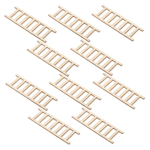 Housoutil 100 Stück Mini Holzleiter DIY Miniaturleiter Handgefertigt Verarbeitung Für Puppenhaus Mikro Landschaft Deko Zubehör Basteln Mini Möbel Ornament von Housoutil