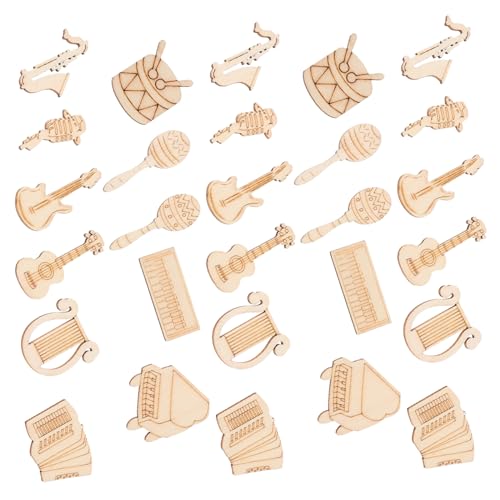 Housoutil 100 Stück Musik Scheiben Streichholz Diy-material Musical Streichhölzer Vinyl Instrument Aufzeichnen Holzausschnitt-charme Diy Liefert Hersteller Holz -türschild Hölzern von Housoutil