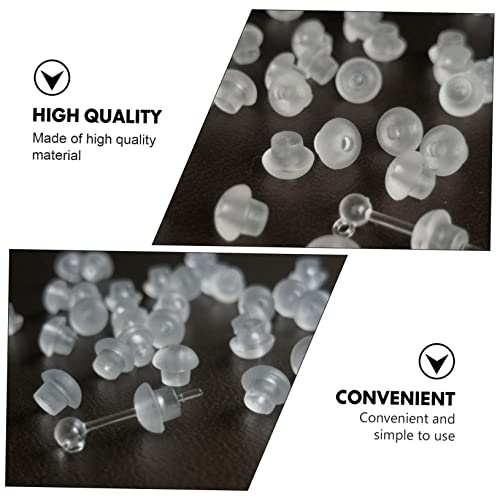 Housoutil 100 Stück Pilz Ohrstecker Verschluss Sicherer Ohrring Rückhalter Kleine Pilzform Ohrringstopper Schmuckzubehör für DIY und Modeschmuck von Housoutil