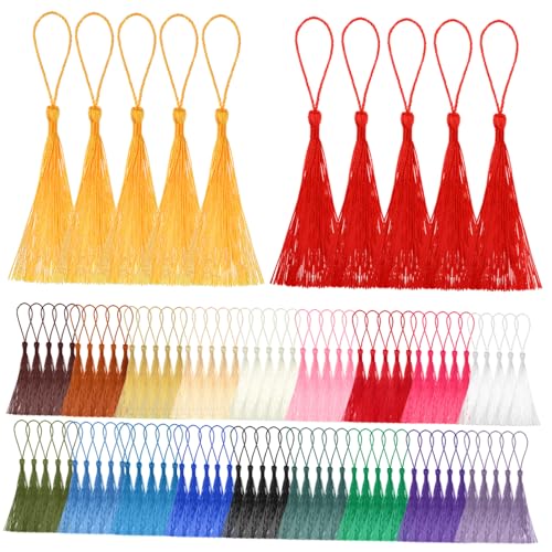 Housoutil 100 Stück Quasten Schlüsselanhänger Schlüsselbund Bastelzubehör Lesezeichen-quaste Schlüssel Quaste Polyester Housoutil 100 Stück Quasten Schlüsselanhänger Schlüsselbund Bastelzubehör Lesezeichen-quaste Schlüssel Quaste Polyester von Housoutil