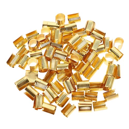 Housoutil 100 Stück Quasten -schwanzklemme Verschluss Clips Zur Schmuckherstellung Öffnung Handwerk Quastenbänder Endklemme Schmuckklammern Für Zubehör Metallisch Haken Eisen Golden von Housoutil