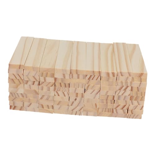 Housoutil 100 Stück Rechteckige Holzdübelstangen Holzbausteine ​​Zum Basteln – Unbehandelte Hartholzstäbe Für Holzarbeiten Bastelarbeiten Und Heimwerker von Housoutil
