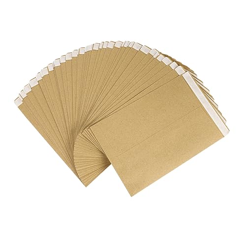 Housoutil 100 Stück Retro Kraftpapier Umschläge Multifunktionale Dokumententaschen für Büro Schule und Persönliche Nutzung Recycelbar und Wiederverwendbar zur Sicheren Aufbewahrung von von Housoutil