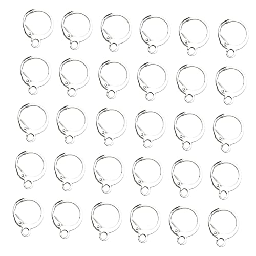 Housoutil 100 Stück Runde Französische Ohrhaken Finden Perlenhaken Zur Schmuckherstellung Silber Anhänger Für Die Schmuckherstellung Bausatz Machen Piercing Beschichtungslegierung Silver von Housoutil