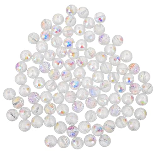 Housoutil 100 Stück Runde Lose Perlen Abstandsperlen Für Halsketten Facettierte Glasperlen Mini Runde Glasperlen Schmuckanhänger Lose Perlen Zur Schmuckherstellung von Housoutil