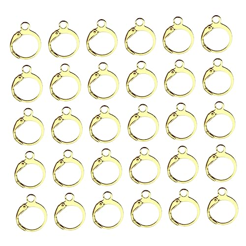 Housoutil 100 Stück Runde französische Ohrhaken Herstellung Schüttgut Schmuckzubehör schmuck machen DIY Ohrringzubehör Ohrschmuck-Accessoire Legierungszubehör Beschichtungslegierung Golden von Housoutil