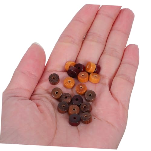 Housoutil 100 Stück Sandelholz Abstandshalter Perlen Große Loch Holzperlen Rund Natürlich Handpoliert für Schmuckherstellung DIY Armbänder Basteln von Housoutil