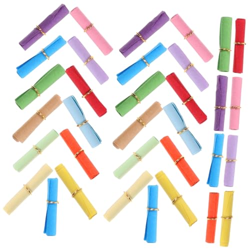 Housoutil 100 Stück Schriftrollen Dekorationen glücklich Flasche Mini-Schriftrollen wünschen Mein farbige Papierrollen leere Papierrollen Briefpapierrollen buntes Papier von Housoutil