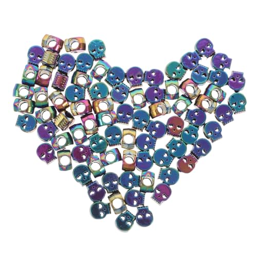 Housoutil 100 Stück Skull Beads Großes Robuste Halloween Schädelperlen für Schmuckherstellung Armband Halskette DIY Zubehör Kreative Totenkopfcharms für Bastelprojekte von Housoutil