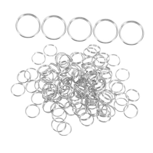 Housoutil 100 Stück Splitsprungringe Schlüsselanhänger Ringe für Schmuckherstellung DIY Bastelprojekte Robust Rostfrei Silberfarben Bulk Pack Housoutil 100 Stück Splitsprungringe Schlüsselanhänger Ringe für Schmuckherstellung DIY Bastelprojekte Robust Rostfrei Silberfarben Bulk Pack von Housoutil