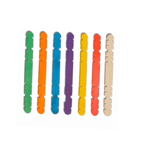 Housoutil 100 Stück Teiliges Buntes Holzstäbchen für DIY Basteln Modellbau Farbenfrohe Holzsticks zum Malen und Handwerken für Kreative Kinderprojekte von Housoutil