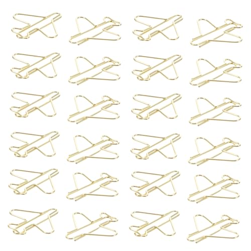 Housoutil 100 Stück Teiliges Goldene Büroklammern aus Elektrobeschichtetem Metall Einzigartige Flugzeugform Dekorative Planer clips für Büro Lesezeichen Geschenkideen Praktische Housoutil 100 Stück Teiliges Goldene Büroklammern aus Elektrobeschichtetem Metall Einzigartige Flugzeugform Dekorative Planer clips für Büro Lesezeichen Geschenkideen Praktische von Housoutil