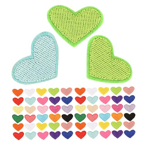 Housoutil 100 Stück Teiliges Herz aufnäher Bestickte Bügel Näh applikationen Langlebige Herzflicken zum Reparieren und Verzieren von Kleidung Rucksäcken Schuhen Vielseitig für DIY projekte von Housoutil