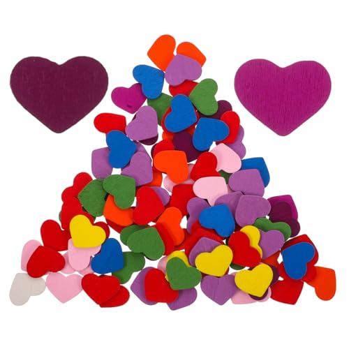 Housoutil 100 Stück Teiliges Herzförmige Holzscheiben Natürliche Holzherzen zum Basteln und Dekorieren Vielseitige Holzverzierungen für DIY projekte Hochzeit Valentinstag Scrapbooking von Housoutil