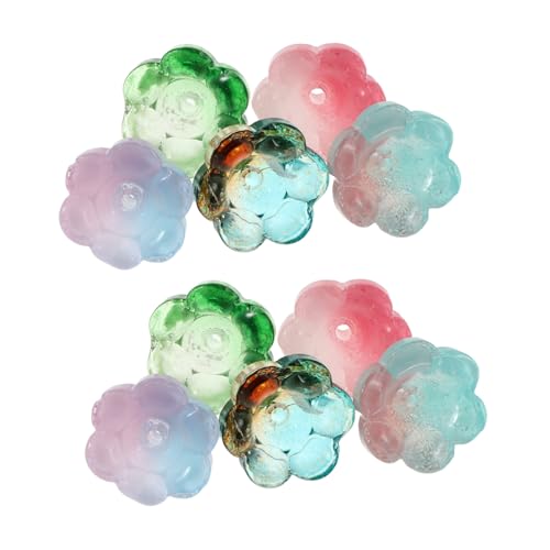 Housoutil 100 Stück Teiliges Künstlerische Glasperlen mit Farbverlauf Glockenblumen-charms für DIY Armbänder und Halsketten Leichte und Langlebige Schmuckkomponenten für Handarbeiten und von Housoutil