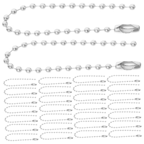 Housoutil 100 Stück Teiliges Metall Ball Bead Chain für Schmuckherstellung und Schlüsselanhänger DIY Verstellbare Kugelkette mit Connector Clasp Stilvolle Minimalistische Metallkette für Housoutil 100 Stück Teiliges Metall Ball Bead Chain für Schmuckherstellung und Schlüsselanhänger DIY Verstellbare Kugelkette mit Connector Clasp Stilvolle Minimalistische Metallkette für von Housoutil