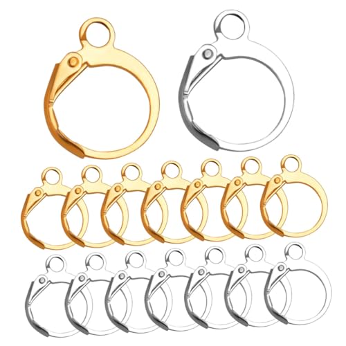 Housoutil 100 Stück Teiliges Metall Ohrhaken für Damen Edelstahl Ohrringhaken in Gold und Silber DIY Schmuckzubehör mit Offenem Ösen Langlebig und Einfach zu Gestalten für Ohrring Selber Housoutil 100 Stück Teiliges Metall Ohrhaken für Damen Edelstahl Ohrringhaken in Gold und Silber DIY Schmuckzubehör mit Offenem Ösen Langlebig und Einfach zu Gestalten für Ohrring Selber von Housoutil