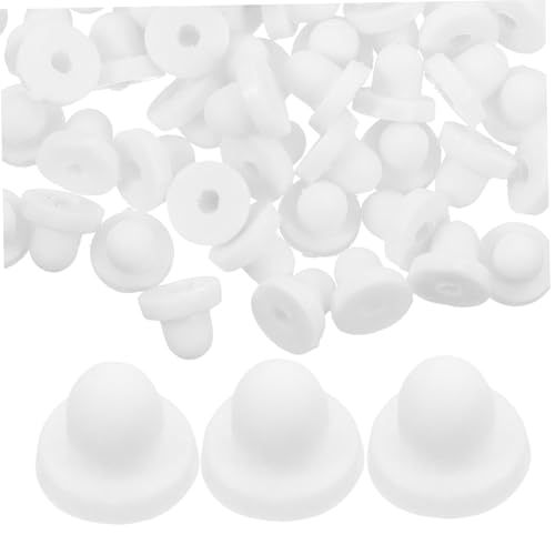 Housoutil 100 Stück Teiliges Weiße Silikon Ohrstecker Rückseiten Weiche Sichere Ohrring Stopper für Damen Leichte Ohrschutzpads für Diy Schmuckherstellung und Ohrstecker Ersatzteile von Housoutil