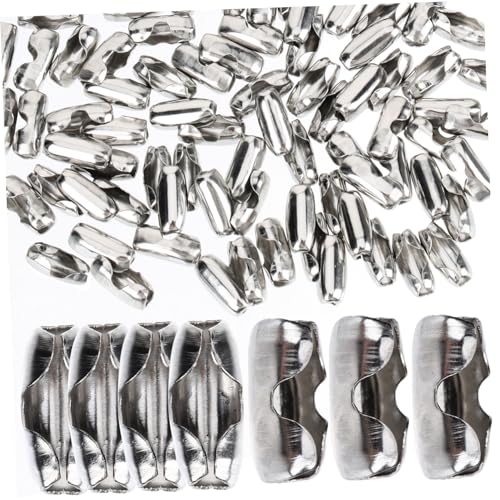 Housoutil 100 Stück Zubehör für die Herstellung von Kugelketten Perlenklammern für die Schmuckherstellung Verschlüsse bastelzeug schmuck machen reißverschluss Zugkettenverbinder Clip Silver von Housoutil