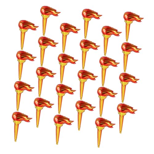 Housoutil 100 Stück aufblasbare Taschenlampe Wettbewerb Schlag thematisiert realistisch Farbe Feuerwehrmann-Partydekoration Feuer gefälschte Flamme Feuer-Party-Ballon Flammenballons Plastik von Housoutil