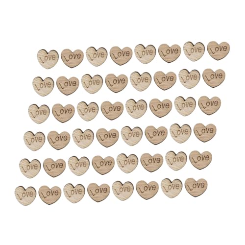Housoutil 100 Stück liebe Ornamente Hochzeitstischdekorationen liebe Konfetti geformt Herz-Hochzeits-Tischstreuung Valentinstag Konfetti liebe Tischdeko Hochzeitskonfetti hölzern Sterne Holz von Housoutil