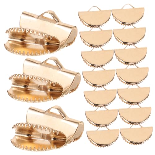 Housoutil 1000 Stück Pferdeclip Herstellung Crimpen Crimp-Enden praktische Bandendenclips Crimp-Endkappen pocket clip schmuck machen Clip für Schmuckkordelenden Bandendenklemme Metall von Housoutil