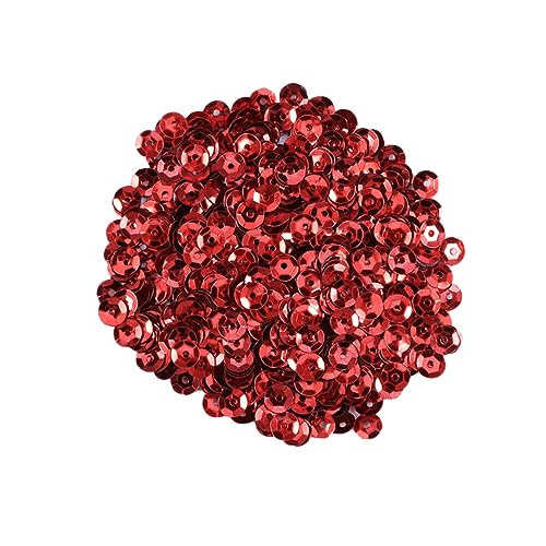 Housoutil 1000 Stück bunte Pailletten Hochwertige PVC Pailletten Dekoration mit Pailletten Perlen für Schmuckhersteller Strasssteine ​​nähen Stich hochzeitsdeko Pailletten zur Verzierung rot von Housoutil