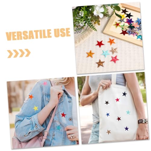 Housoutil 102 Stück Teiliges Stern Bügelbild Bunte Polyester Patches zum Aufbügeln Vielseitige DIY Applikationen für Jacken Hüte Rucksäcke Schnelles Aufbügeln Kreative Stoffverzierung von Housoutil