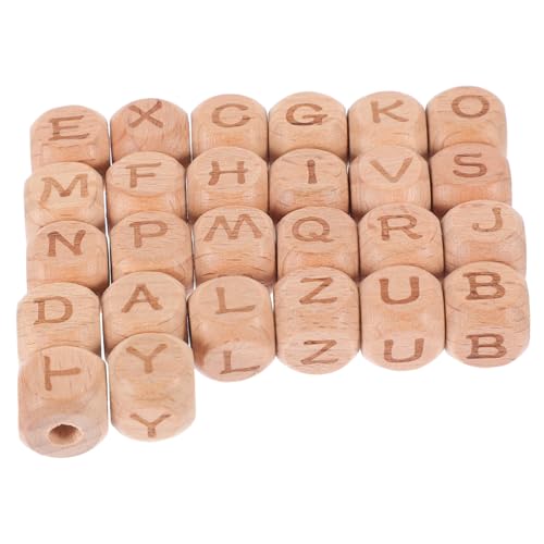 Housoutil 104 Stück Buchstabenperlen Brief Alphabetperlen Für Holzperlen Basteln Perlen Zum Basteln A-z Lose Perlen Armband Herstellung Kit Perlen Perlenbuchstaben Buchstaben Perlen Buche von Housoutil
