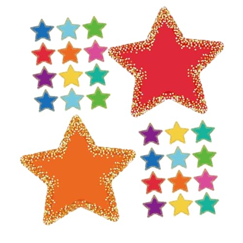Housoutil 108 Blatt Sternpapier Schnittpapierstau Poster- Papierausschnitt DIY Craft Photo Bulletin Board Vorräte Papierstars Ornamente Grenzen Klassenzimmer Bulletin Stern-Pinnwand von Housoutil