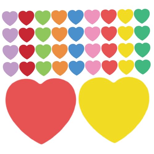 Housoutil 108 Stück Herzförmiges Handschriftpapier Valentinstags Pinnwand Herz Papierausschnitte Valentinstags Schablonen Farben Herzausschnitt Herzstanzer Für Papierbasteleien von Housoutil