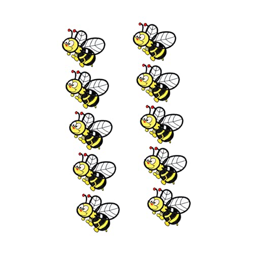 Housoutil 10Stücke Bienen Patches Niedliche Stickerei Aufnäher für Kleidung Jeans und Taschen Vielseitige DIY Bügelflicken Hochwertigem für Projekte von Housoutil
