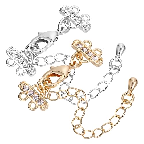 Housoutil 10Stücke DIY Kettenverlängerungen Mit Karabinerverschlüssen Langlebige Kupferkette Und Platin Für Schmuckherstellung Und Armbandgestaltung von Housoutil