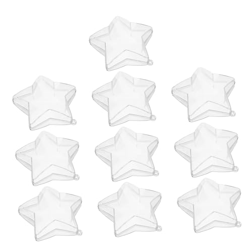 Housoutil 10Stücke Durchsichtige Kunststoff Stern Ornamente Befüllbar DIY Bastelkugeln Transparente Süßigkeitenbox Für Hochzeiten Feiertagsdekoration Bastelprojekte von Housoutil