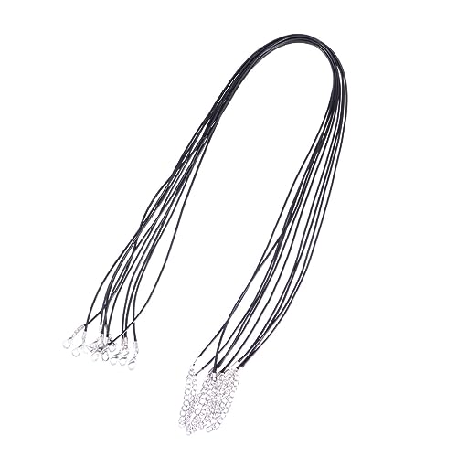 Housoutil 10Stücke Lederimitat Halskette Schnur Schwarz Mit Karabinerverschluss DIY Schmuck Ketten Für Anhänger Charms Und Perlen Herstellung Langlebig von Housoutil